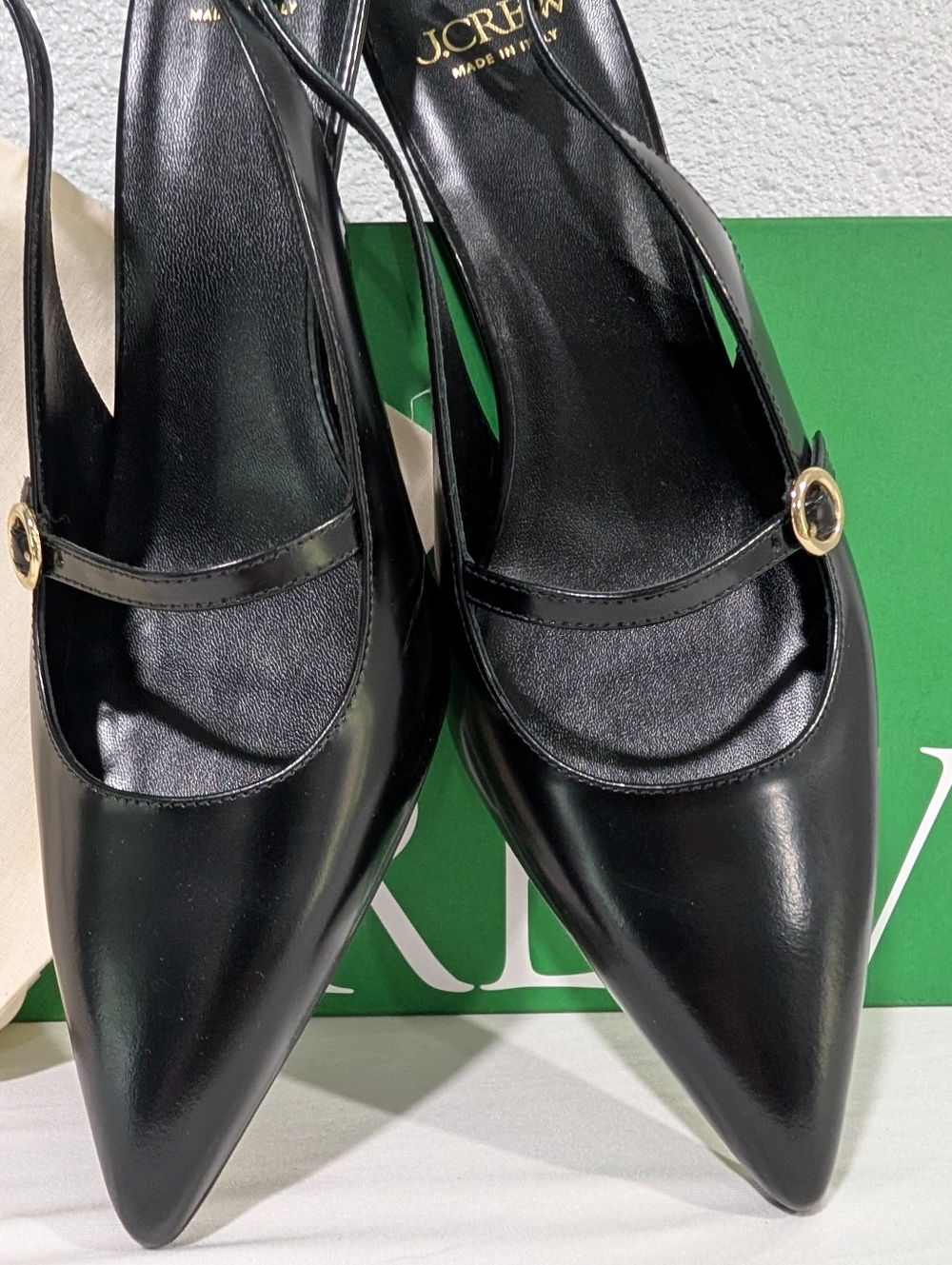 J Crew Made-in-Italy Colette buckle slingback pumps in leather CC042 - Picture 3 of 11